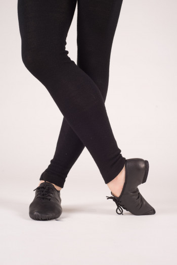 Chaussons danse modern'jazz cuir souple - noir pour les clubs et