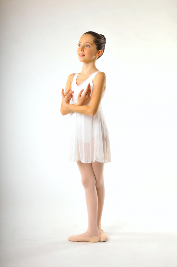 White Empire Dress Leotard Capezio