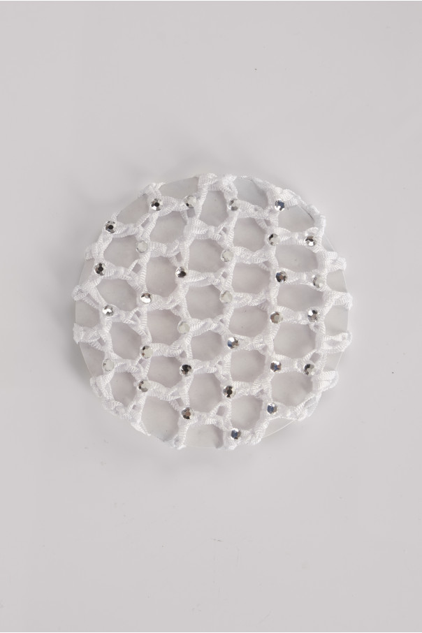 Filet chignon en crochet et strass Wear Moi white