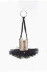 Porte-clés tutu Wear Moi tulle black et satin salmon avec strass