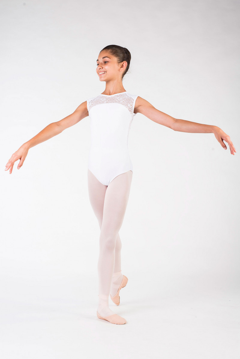 Justaucorps danse fille dentelle Ballet Rosa blanc - Mademoiselle Danse