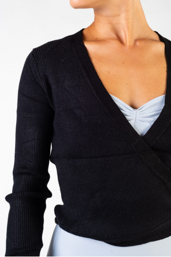 Pull Cache Coeur Noir Femme