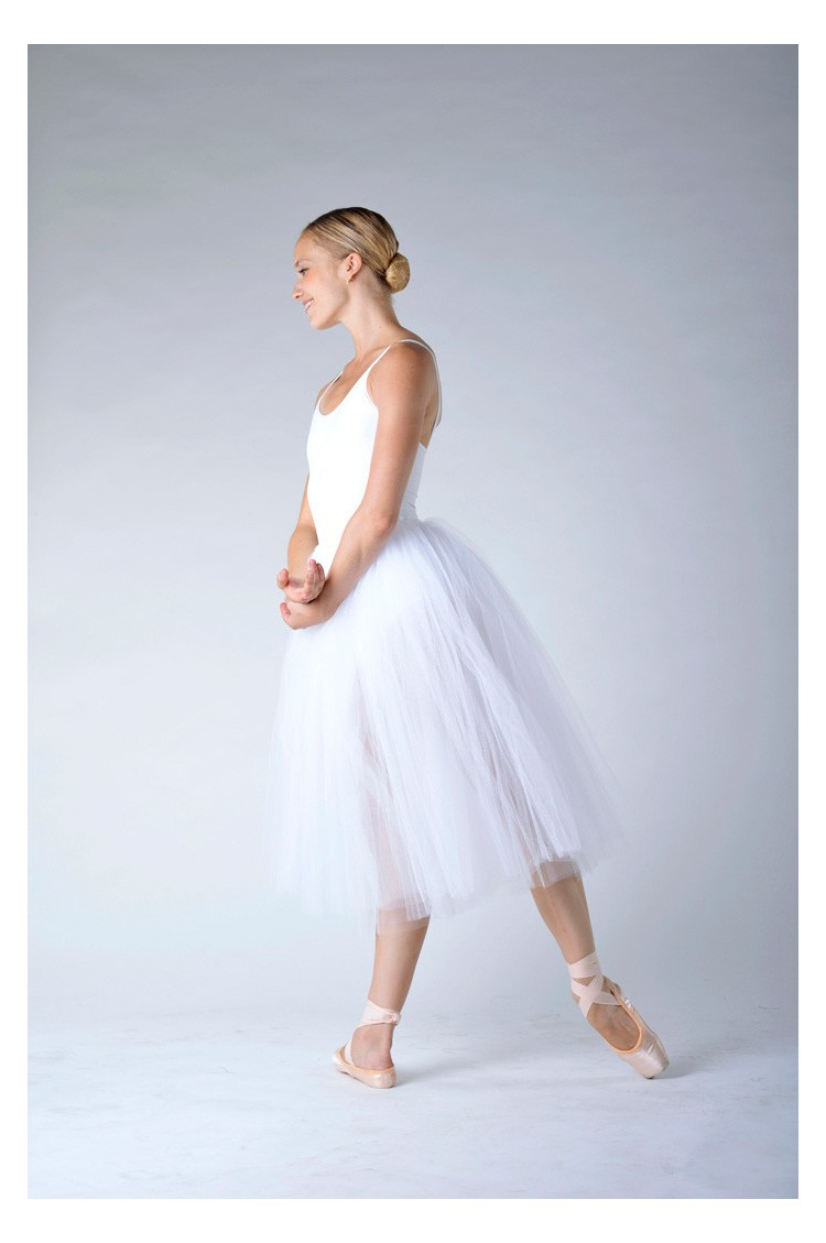 DANCEYOU Classic Pancake Plateau 7 Stiff Net Layer Womens Ballet Tutu Skirt for Dance Practice Performance