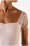 Ballet Rosa Justine black lace leotard powdery