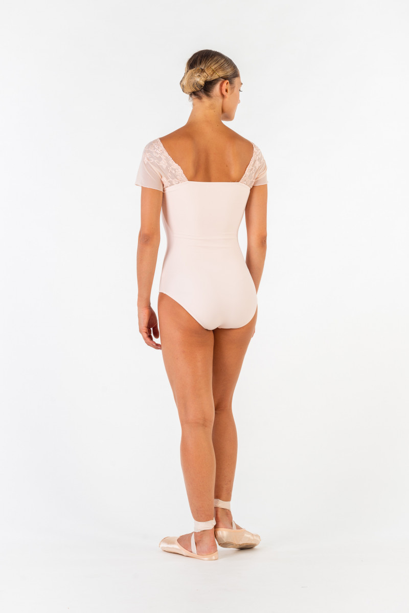Ballet Rosa Justine black lace leotard powdery