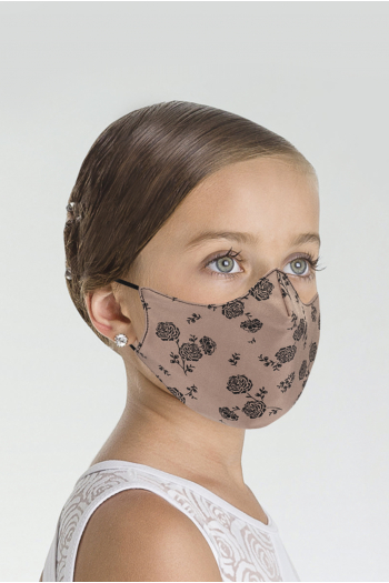 Wear Moi MASK025 mask with black/toast child print