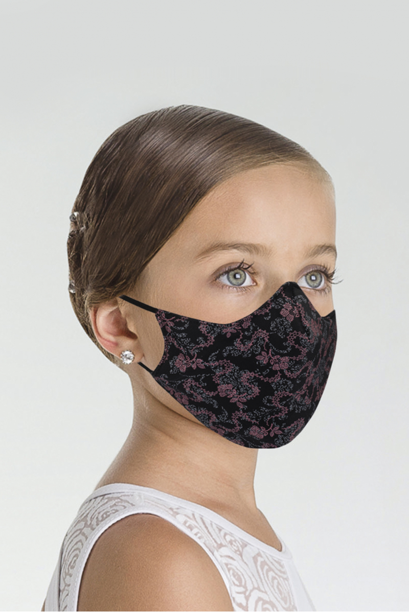 Masque Wear Moi imprimé enfant black/raspberry
