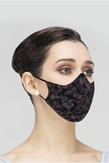 Mask Wear Moi MASK029 printed woman black/raspberry