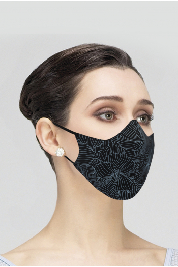 Mask Wear Moi MASK031 printed woman black/night blue