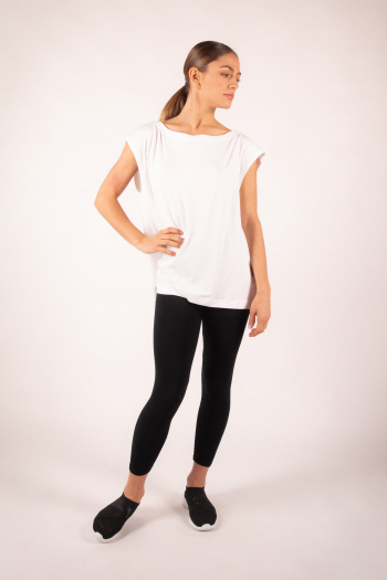 Top manches courtes col danseuse Majestic Filatures blanc