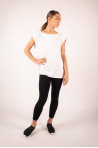 Majestic Filatures white short-sleeved top with boat collar