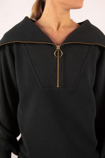 Sweat Wayne col Zippé Varley Black