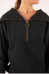 Wayne Sweatshirt Zipped Collar Varley Black