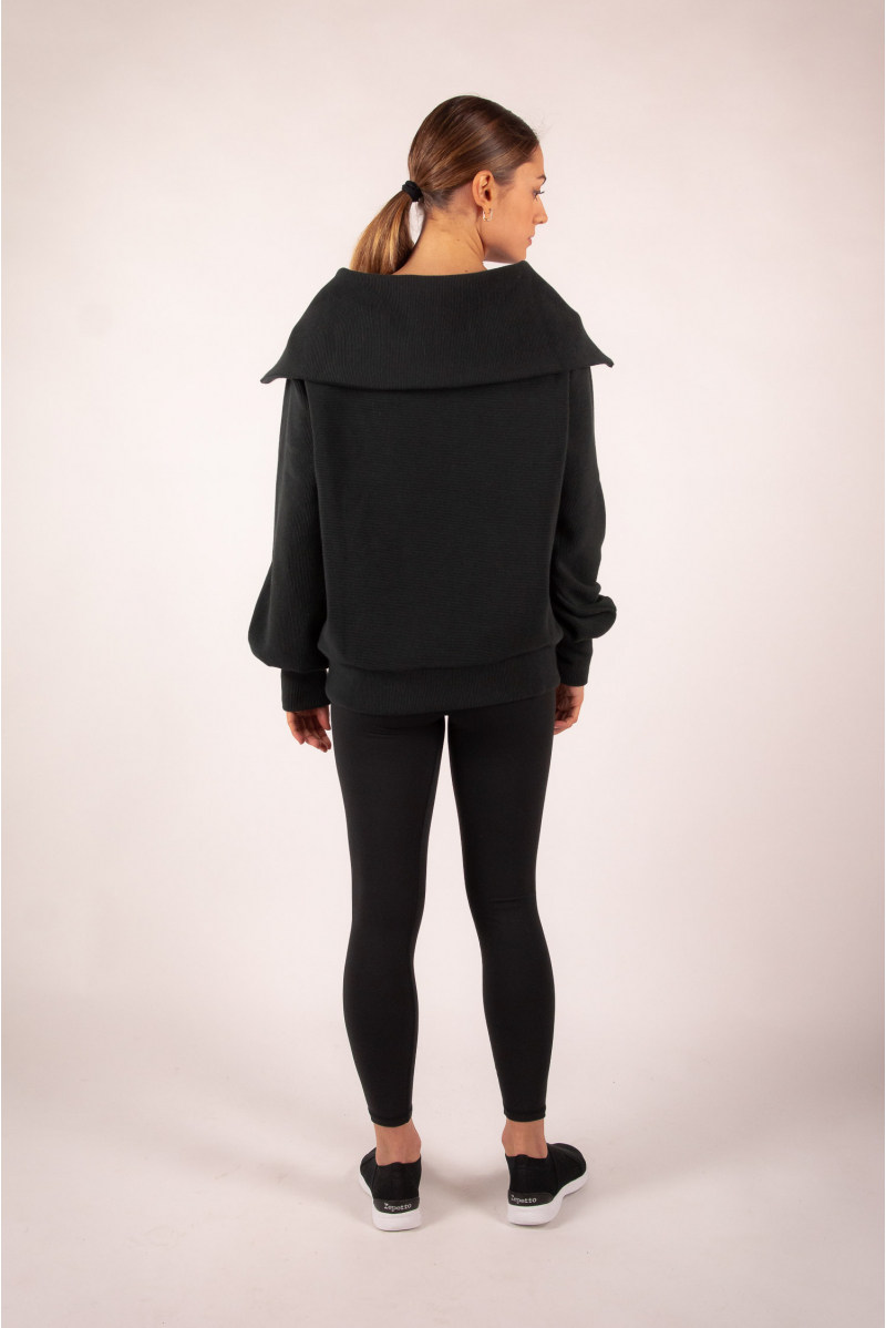 Wayne Sweatshirt Zipped Collar Varley Black