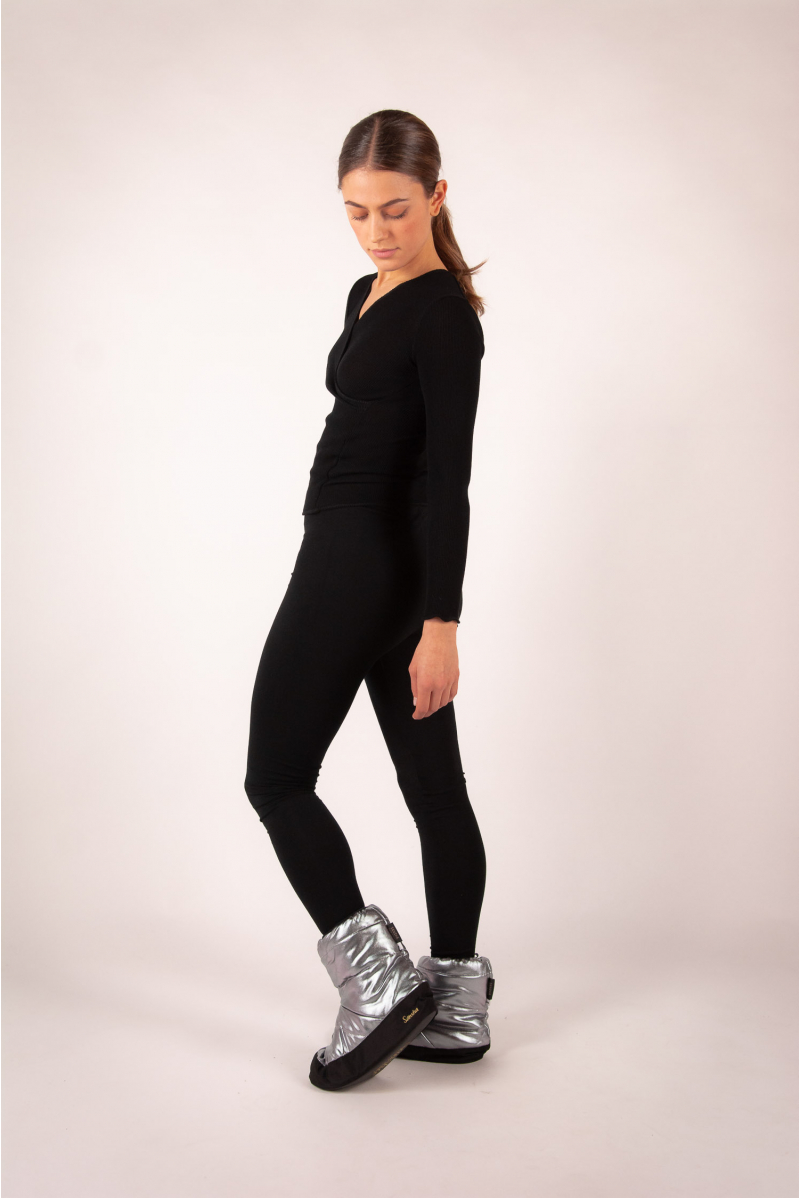 Black Warm up bootie Sansha silver - Mademoiselle Danse