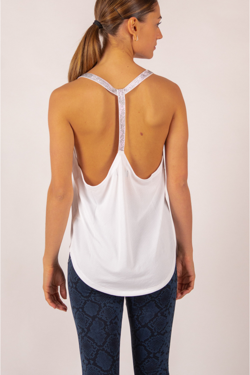 Yuj Leotee white and silver tank top