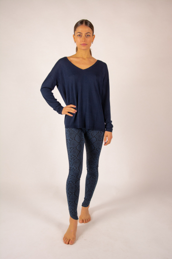 Pull V bambou cachemire Clementine Absolut Cashmere nuit