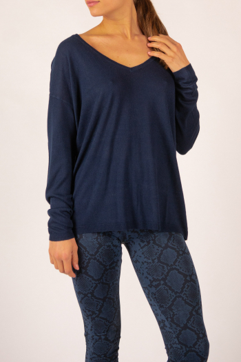 Pull V bambou cachemire Clementine Absolut Cashmere nuit
