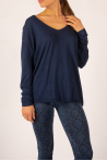Pull V bambou cachemire Clementine Absolut Cashmere nuit