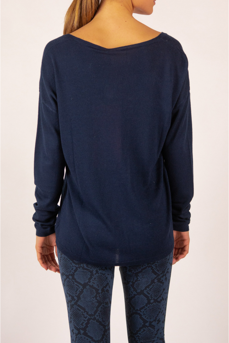 Pull V bambou cachemire Clementine Absolut Cashmere nuit