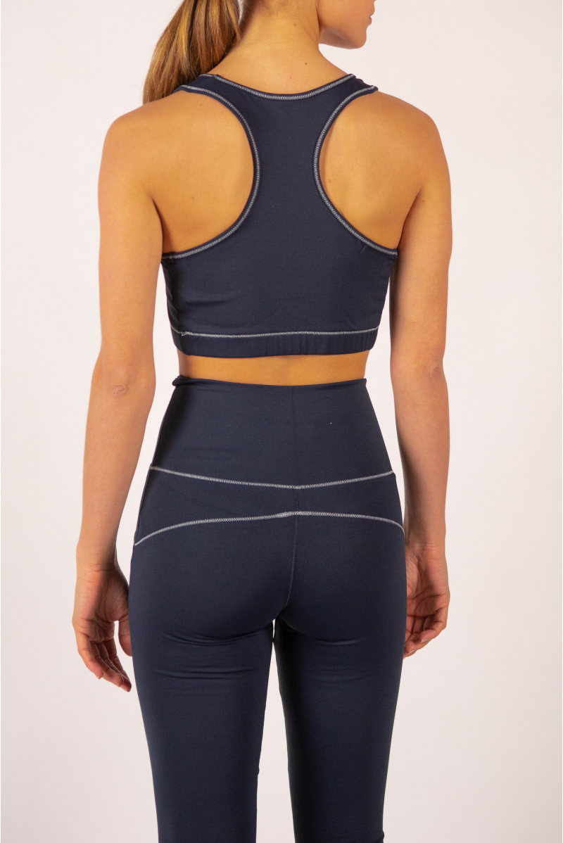 Brassière de yoga Yuj Anahalta navy silver