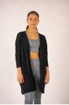 Gilet long bambou cachemire Sirine Absolut Cashmere noir