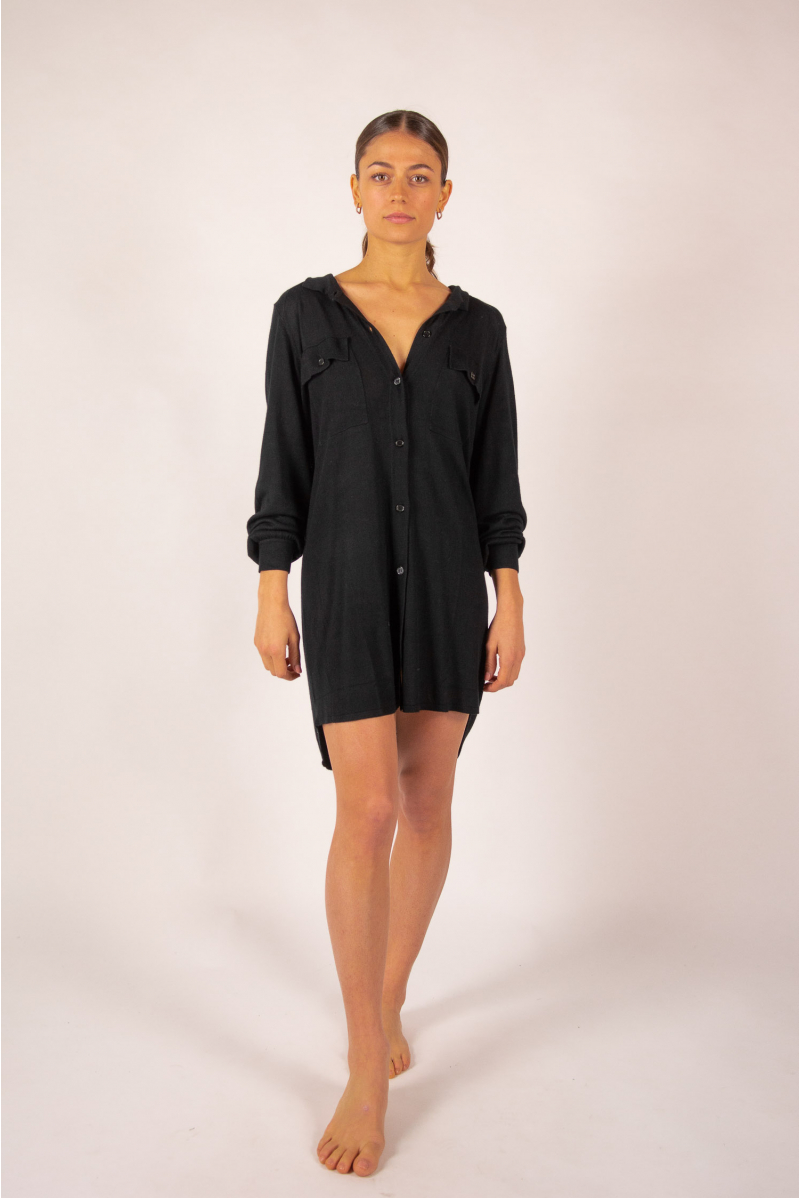 Chemise bambou cachemire Constance Absolut Cashmere noir