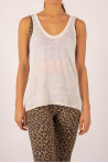 Linen tank top Maevy Iodine white