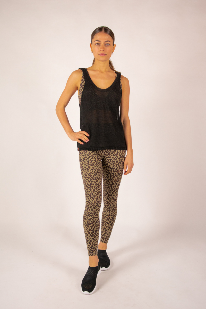 Linen tank top Maevy Iodine black