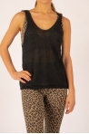Linen tank top Maevy Iodine black