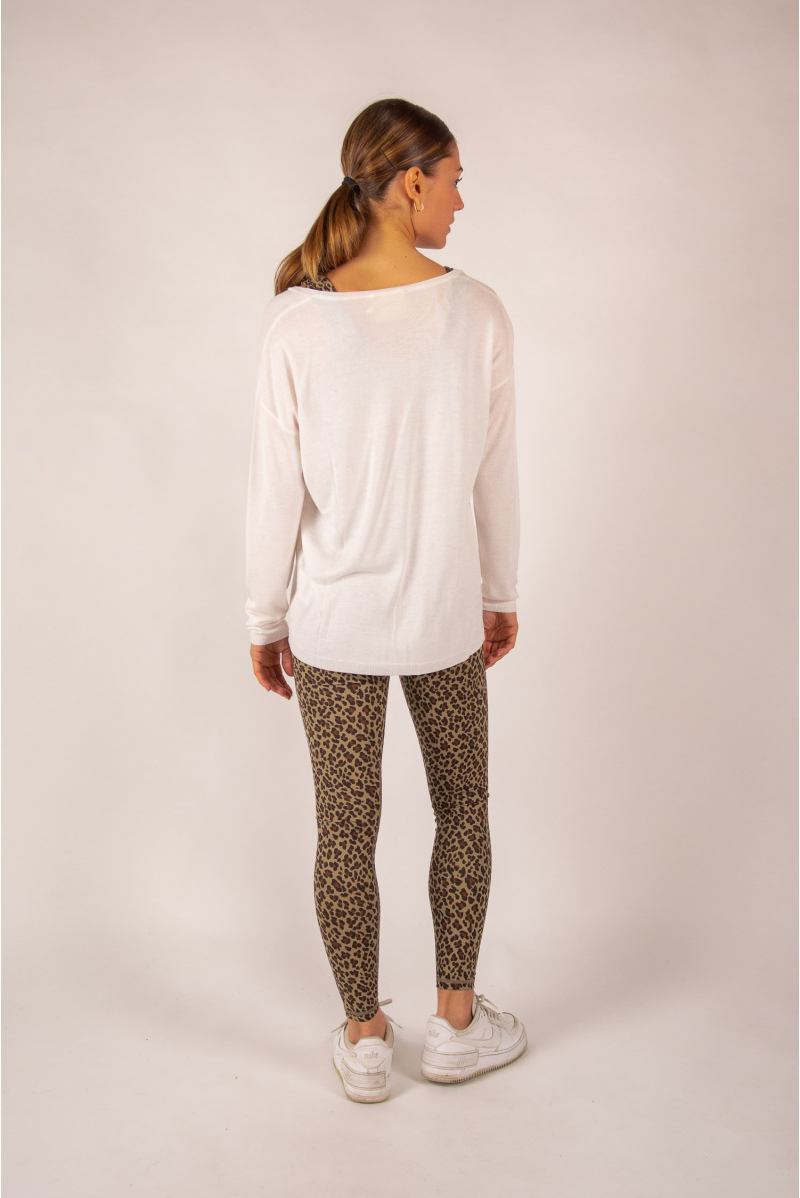 Pull bambou cachemire Cementine Absolut Cashmere écru