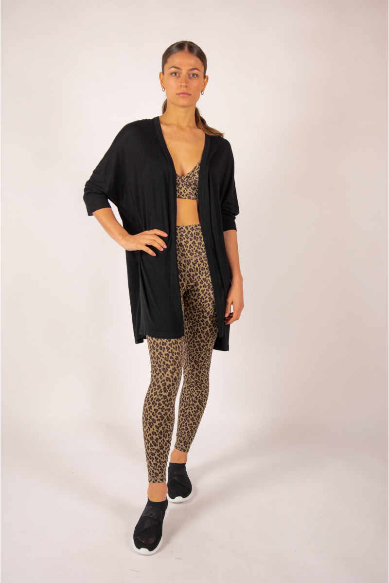Gilet long bambou cachemire Sirine Absolut Cashmere noir