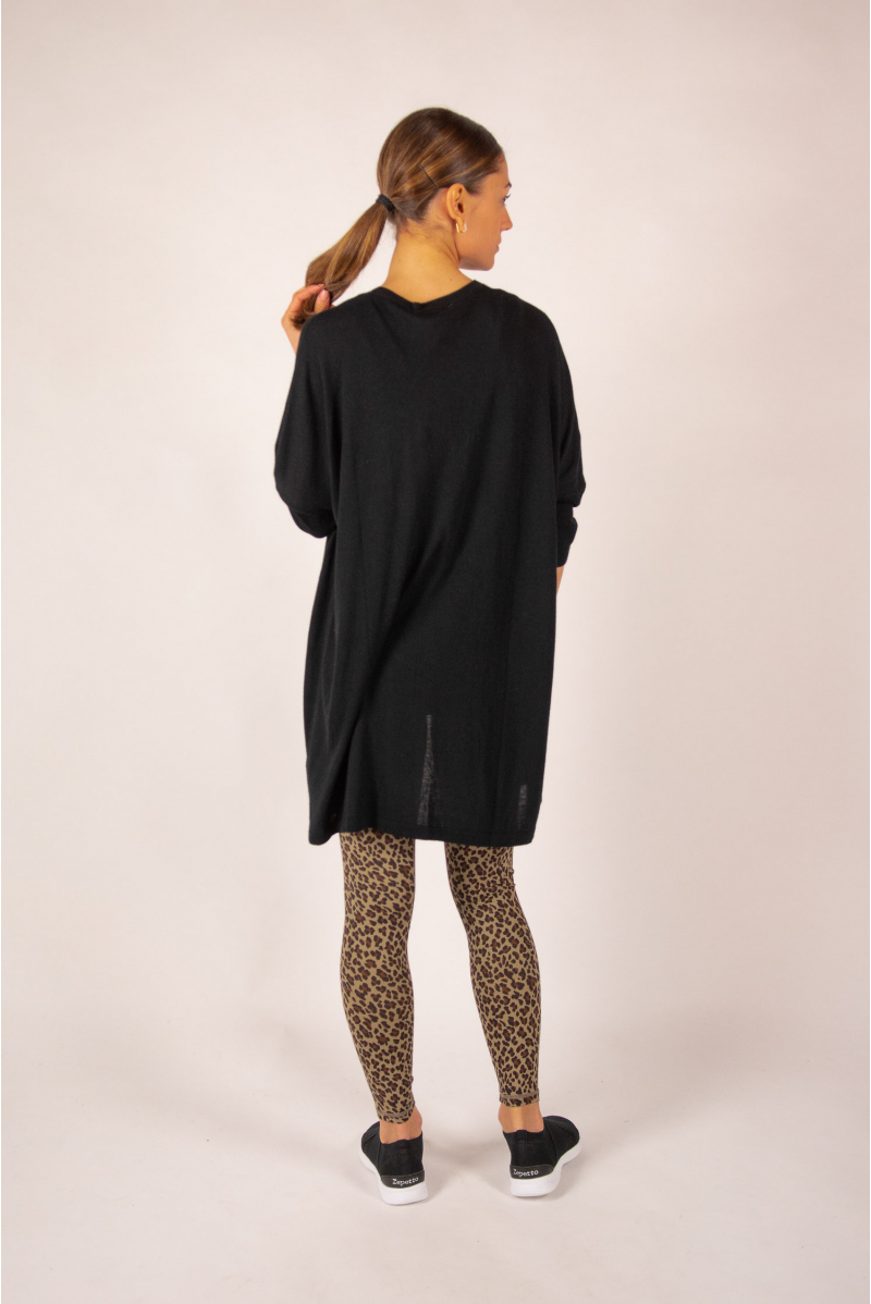 Gilet long bambou cachemire Sirine Absolut Cashmere noir