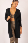 Gilet long bambou cachemire Sirine Absolut Cashmere noir