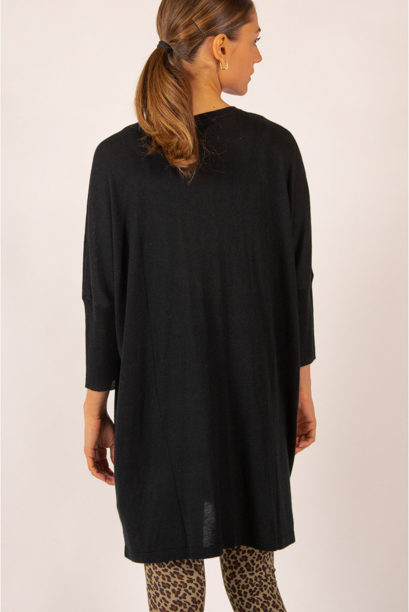 Gilet long bambou cachemire Sirine Absolut Cashmere noir