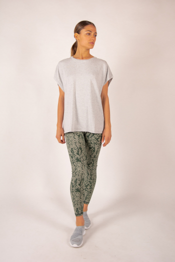 Top manches courtes Majestic Filatures Gris chiné