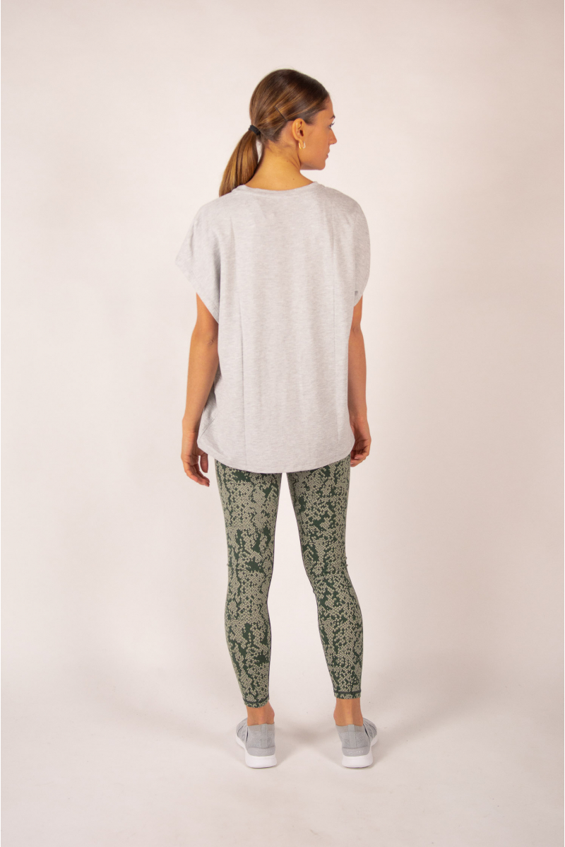 Short sleeve top Majestic Filatures mottled grey