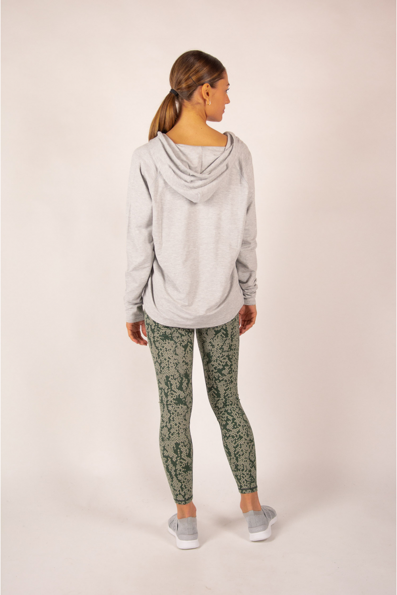 Sweat capuche Majestic Filatures gris chiné