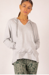 Sweat capuche Majestic Filatures gris chiné