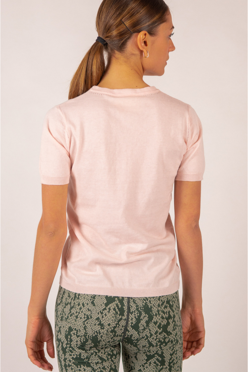 T-shirt coton cachemire Luna Absolut Cashmere gris chiné