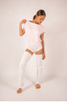 Women's body with boat neck Majestic Filatures petal color