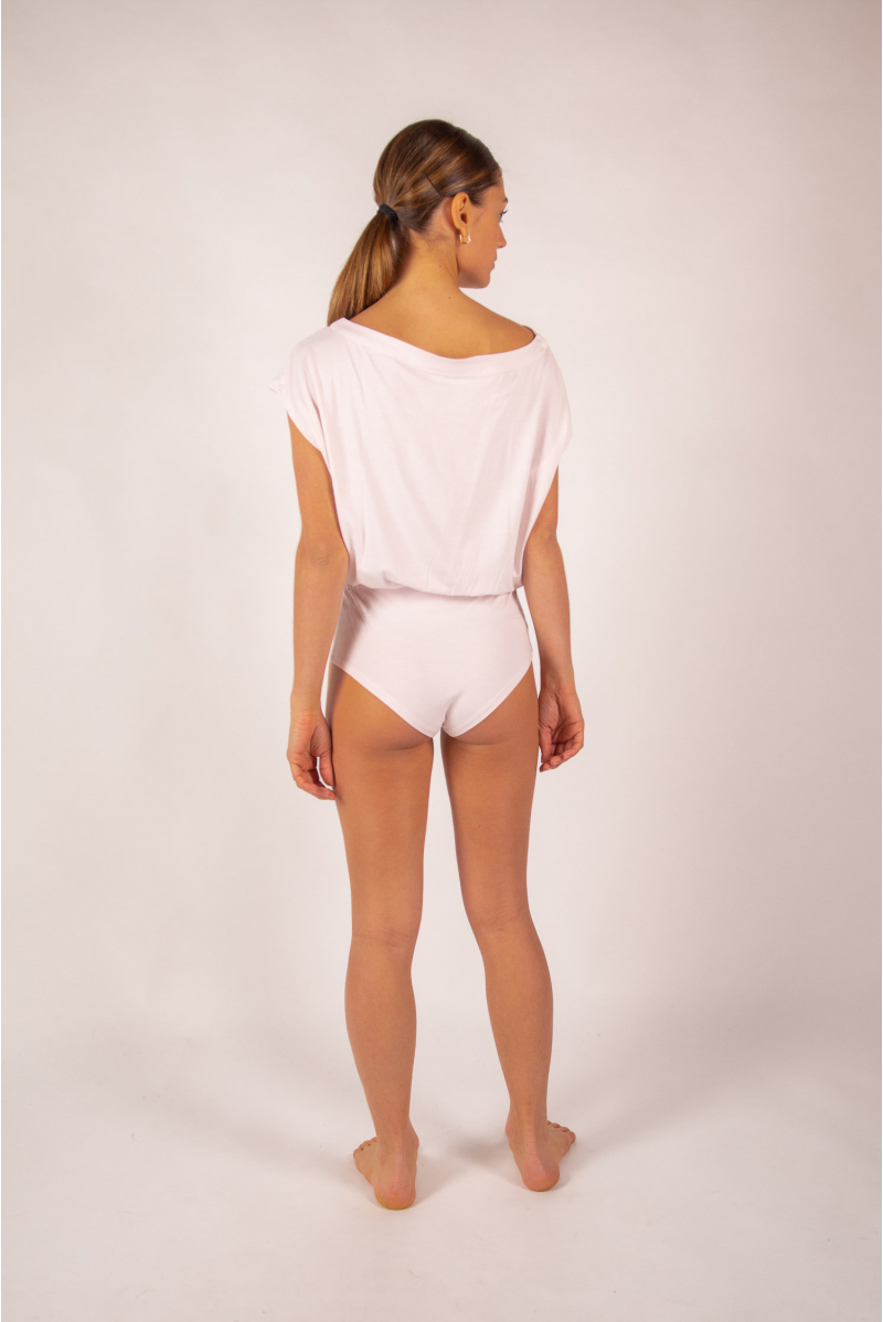 Women's body with boat neck Majestic Filatures petal color
