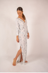 Robe tie and dye fendue Majestic Filatures encre