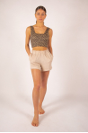 Majestic Filatures sand linen shorts