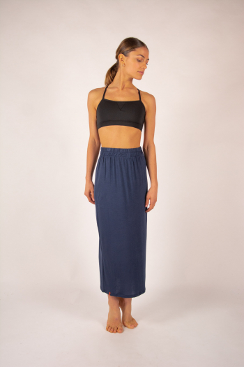 Jupe longue en bambou Maevy Lotus marine