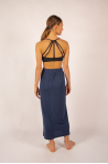 Jupe longue en bambou Maevy Lotus marine