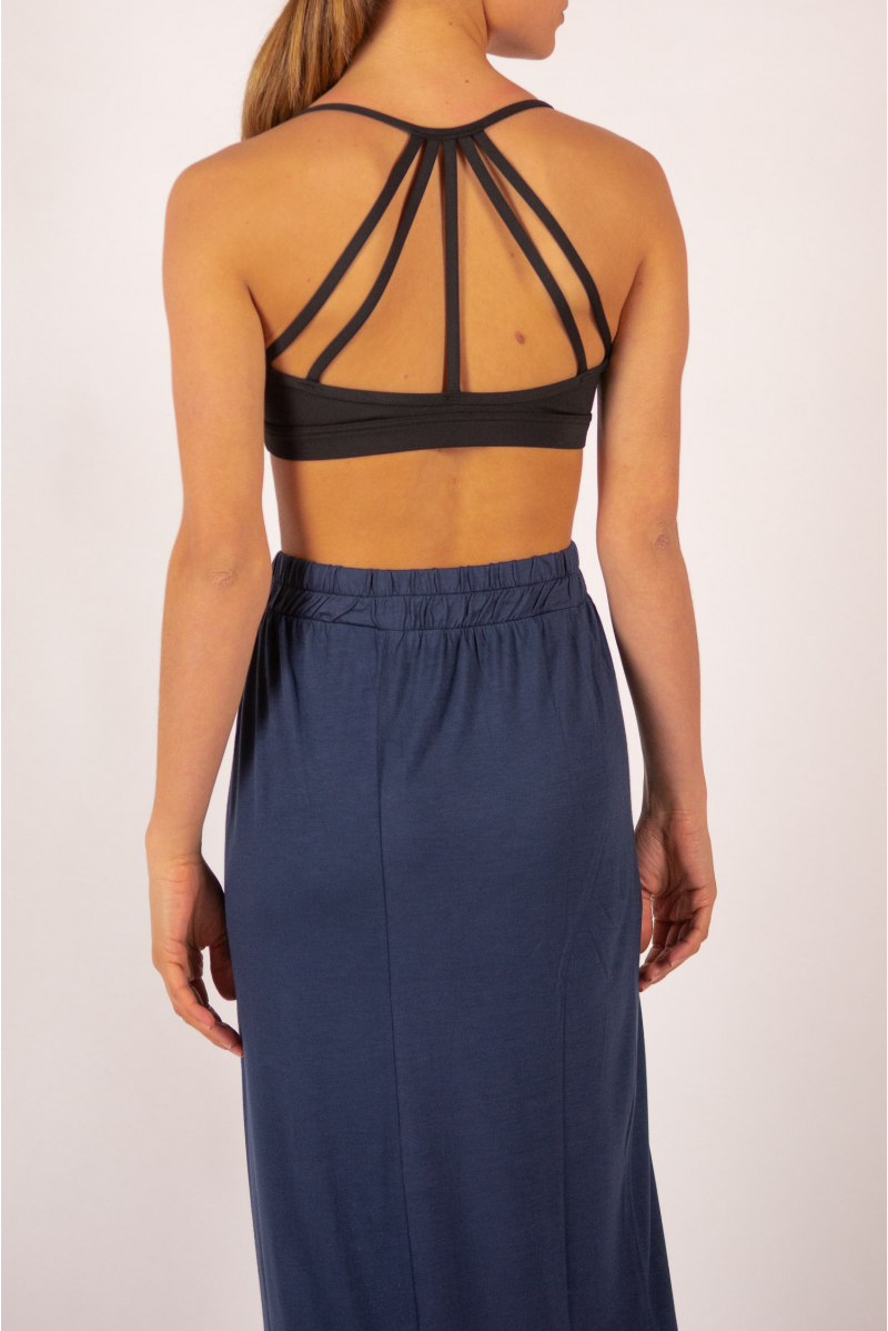 Jupe longue en bambou Maevy Lotus marine