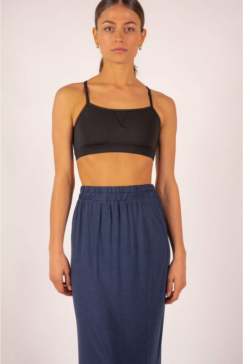 Jupe longue en bambou Maevy Lotus marine