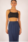 Bamboo long skirt Maevy Lotus marine