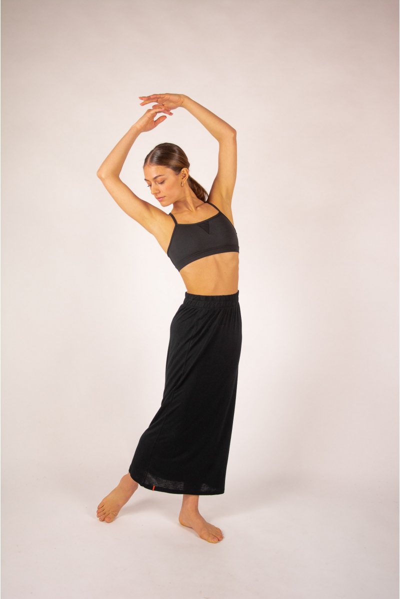 Bamboo long skirt Maevy Lotus black